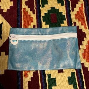 IPSY Purse - Shiny Blue and White